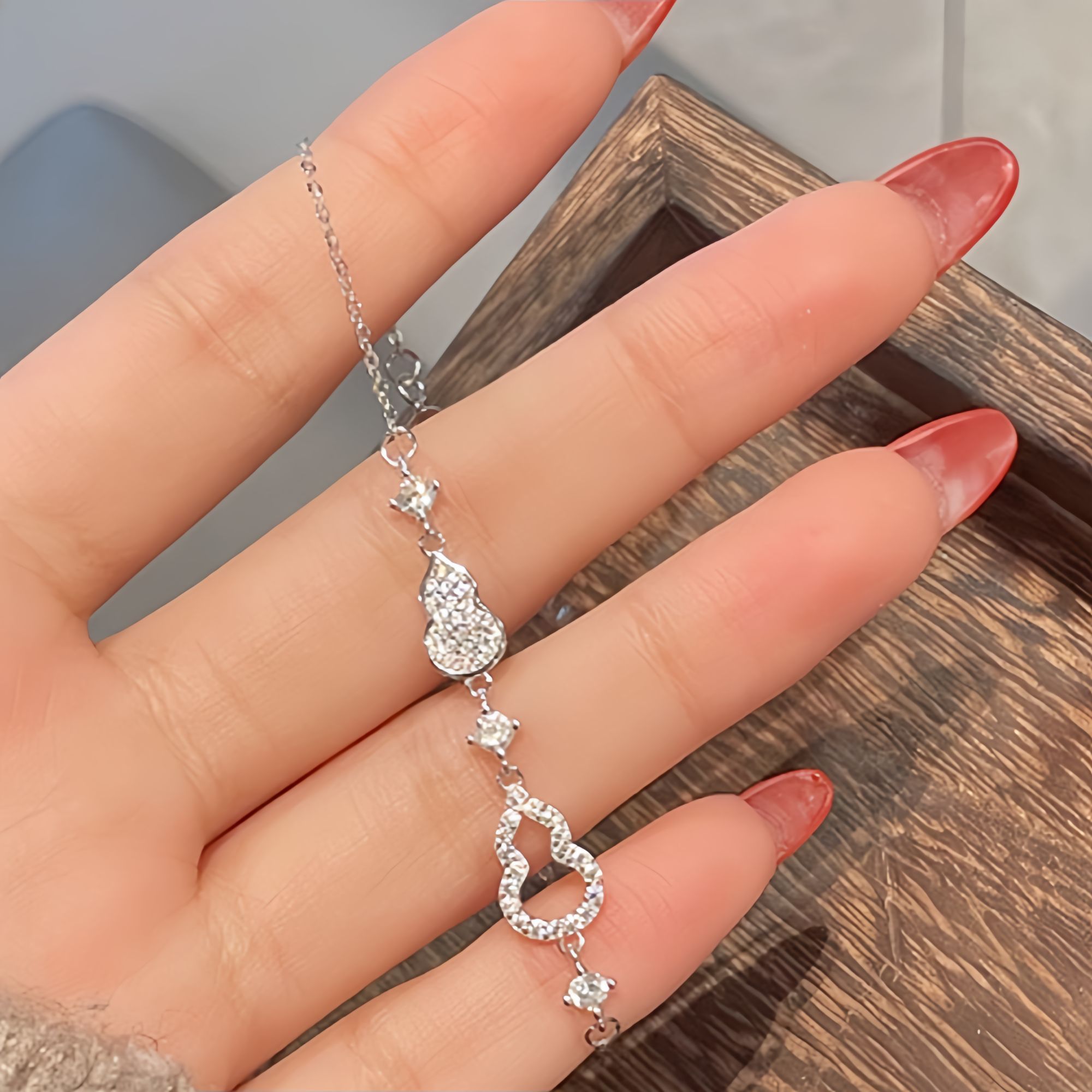 足银银制品 【932】设计百搭轻奢组合套链手链简约气质小众素链