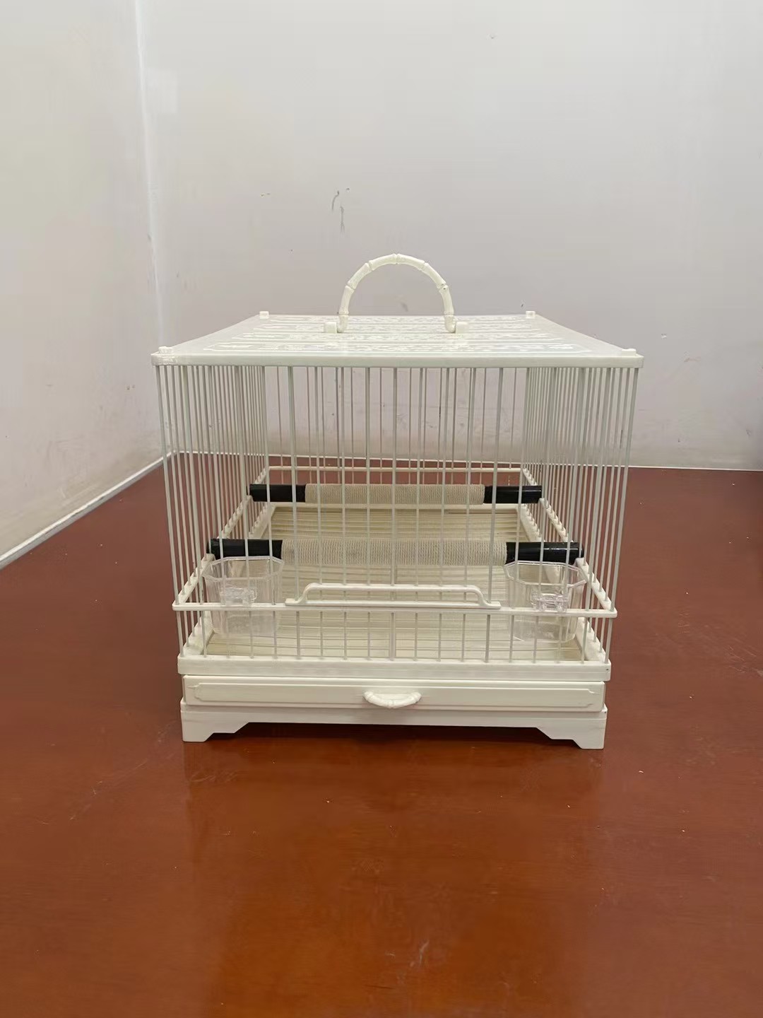 聚兴靛颏笼ABS材质无上圈鸟笼抽屉尺寸2公分34×27×24丝距1.3cm