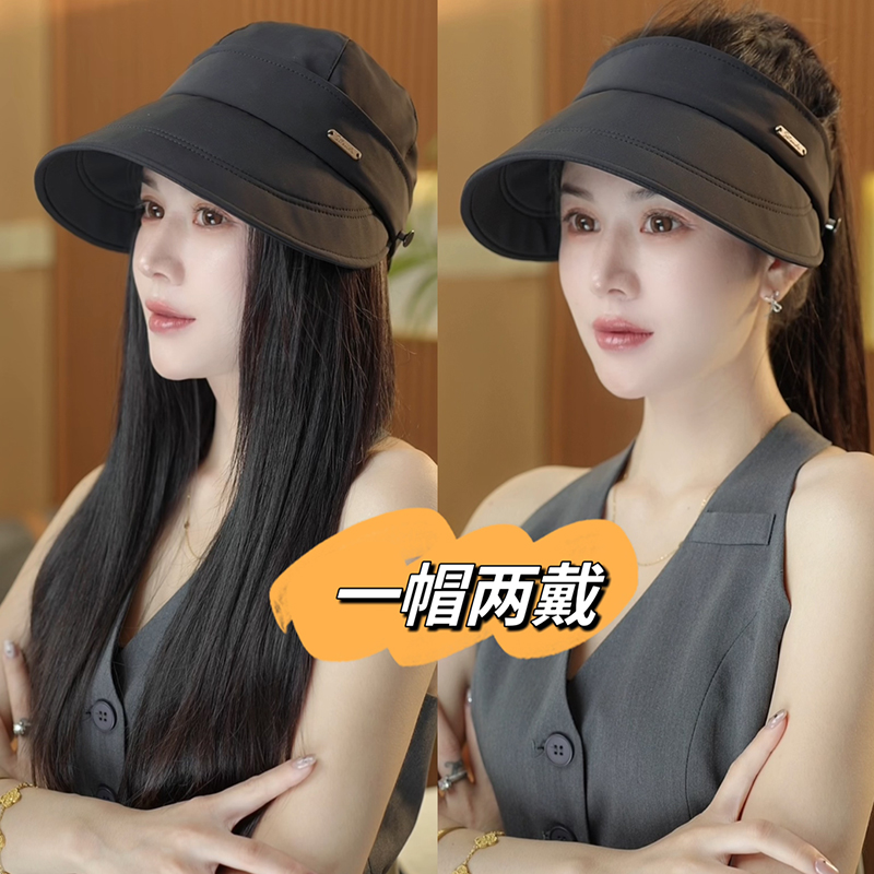 帽子女款2025新款鸭舌空顶帽二合一夏季遮阳防晒可拆卸渔夫帽M07