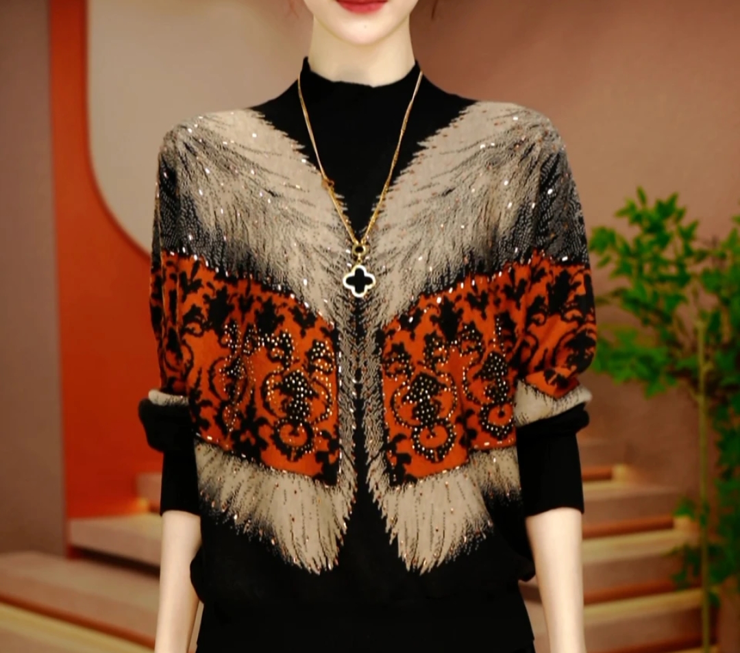 手工布料阳离子定位花  橘红绒羽  自发热做打底衫连衣裙面料