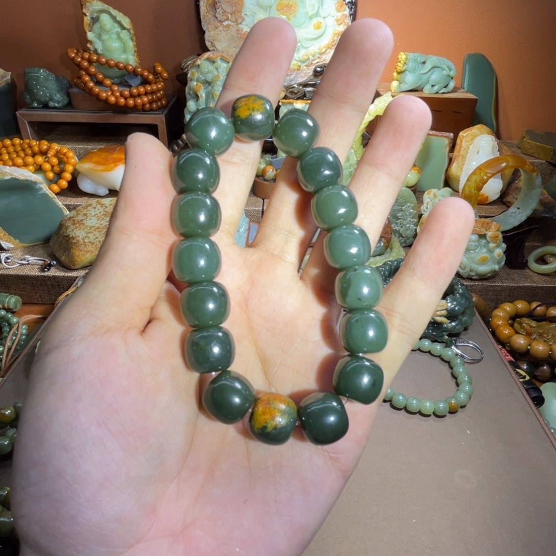 透闪石质玉手链13 14未镶嵌