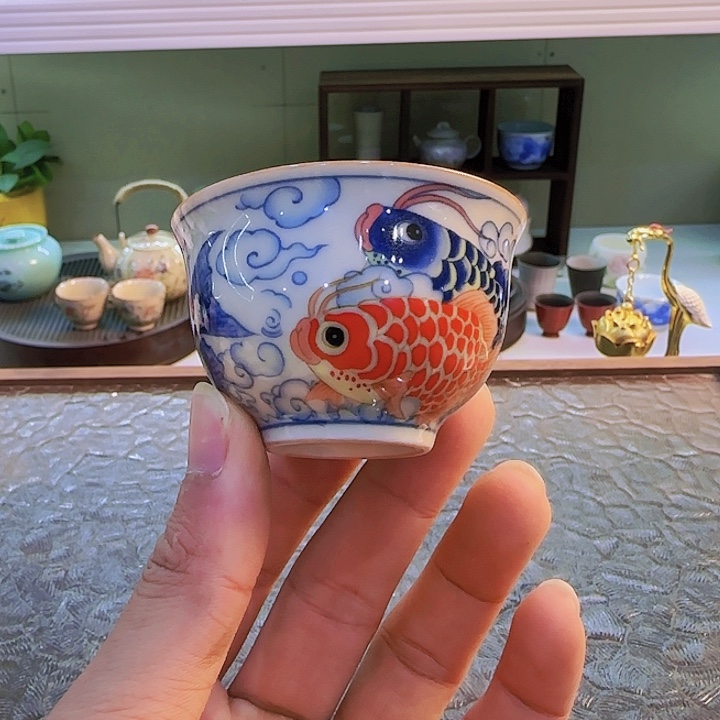 青花瓷器茶具套装旅行个人杯茶叶罐