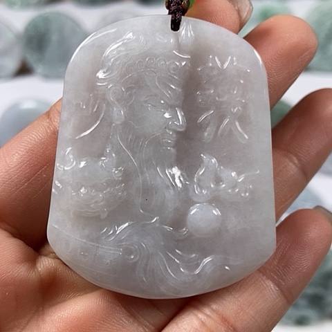 翡翠颈饰未镶嵌关二爷福利