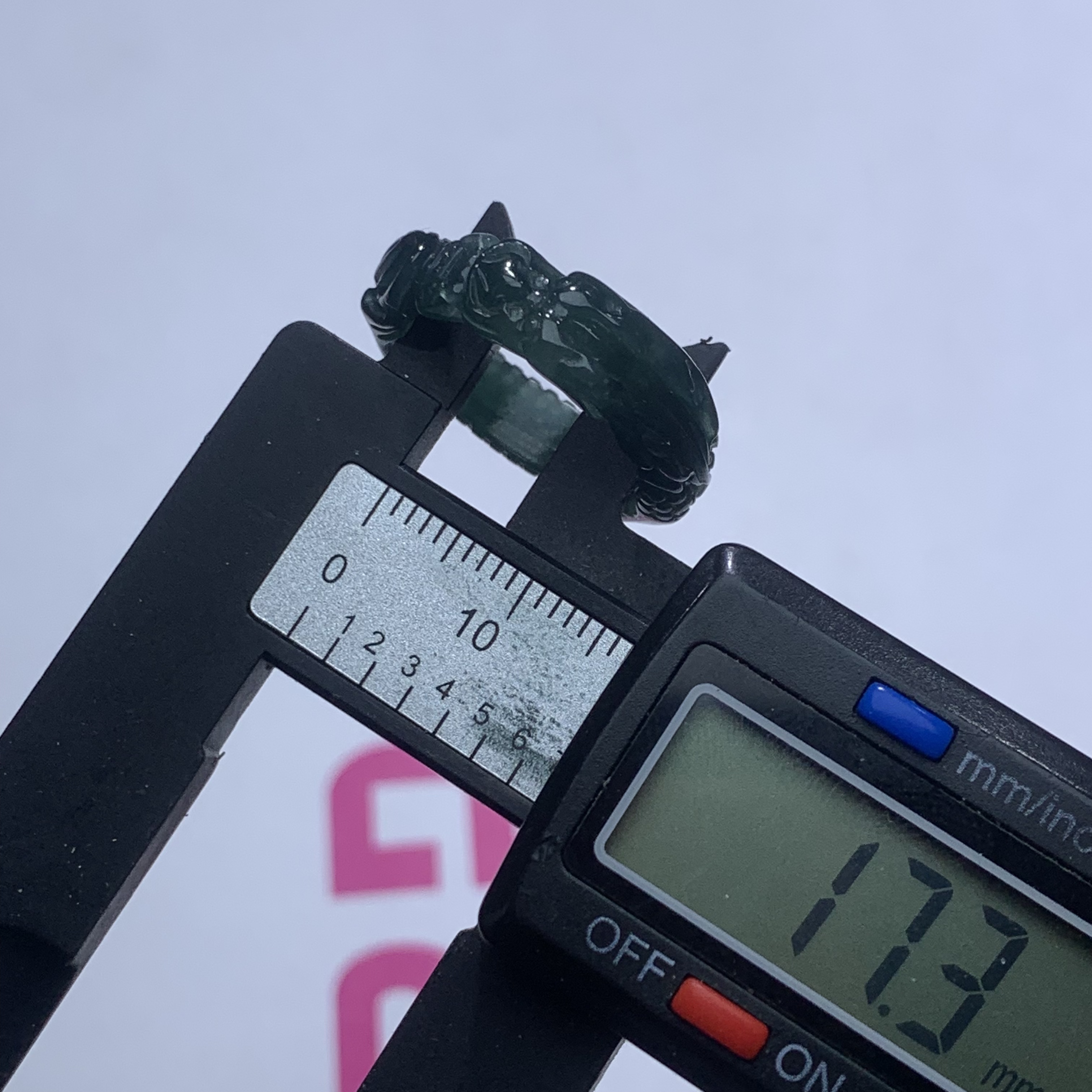 天然翡翠Ａ货危料老蓝水龙戒，可带手可当吊坠