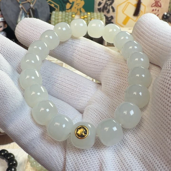 和田玉（白玉）未镶嵌手串天泰