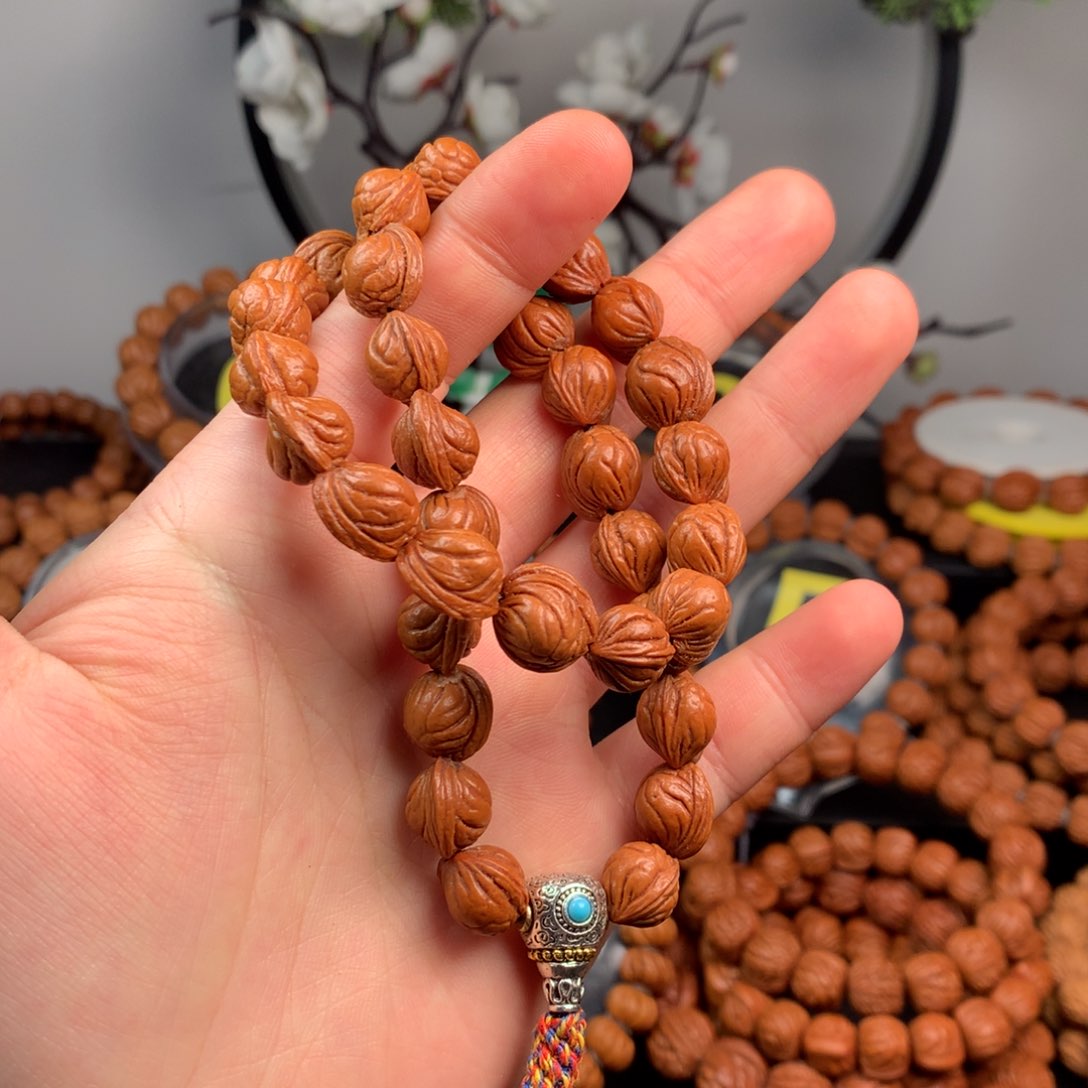 桃核手串龙纹桃核13无修小籽短