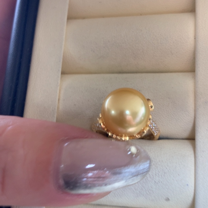 银S925镶嵌戒指海水珍珠