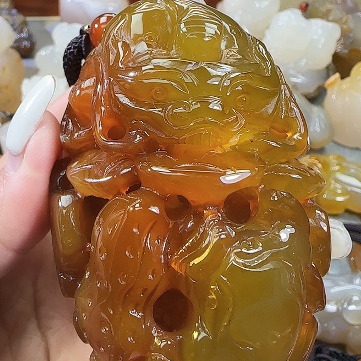 玛瑙/玉髓合金手把件