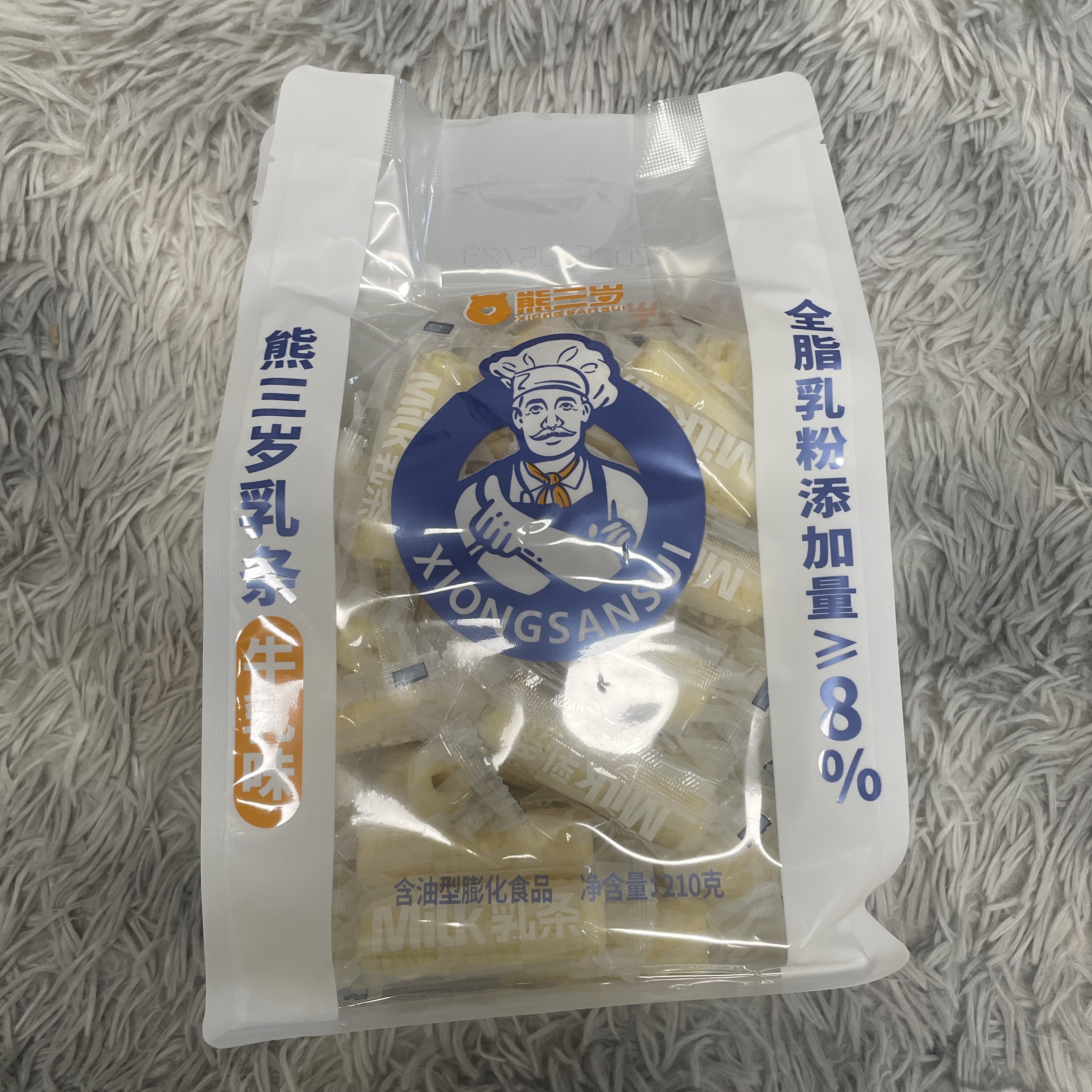 港式风味熊三岁乳条(牛乳味)