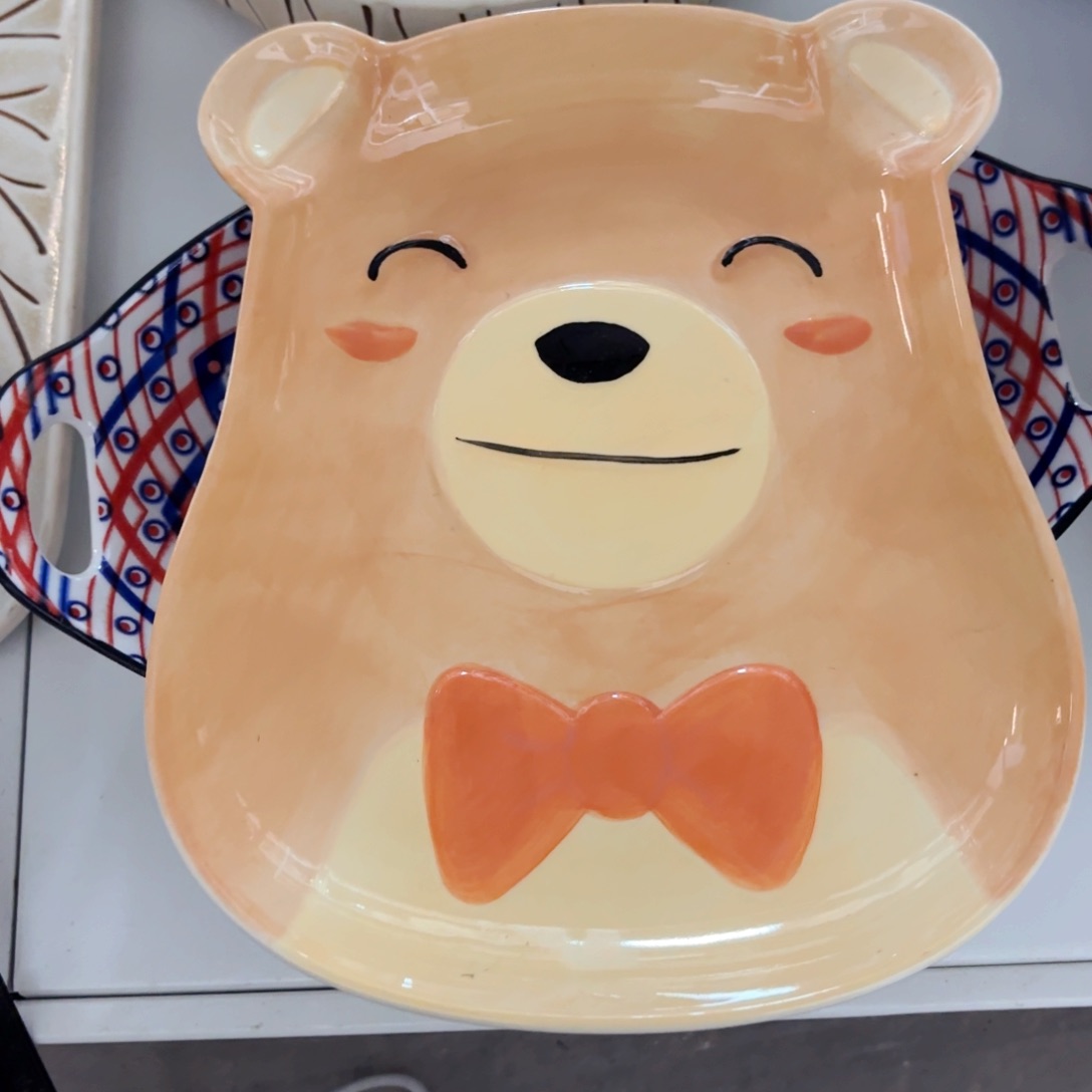 白瓷小熊异形早餐盘