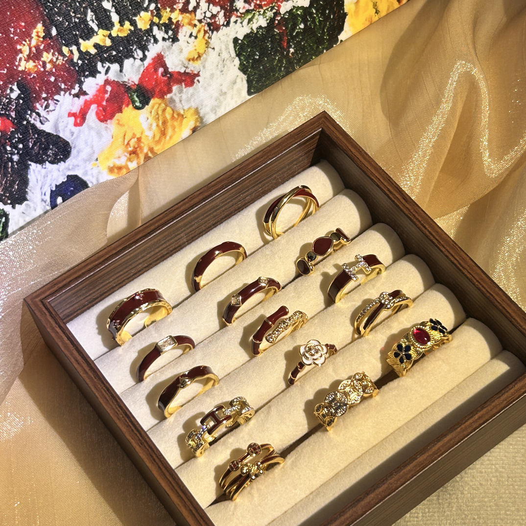 铜合金戒指 1-15 新年红爆款戒指秋冬小众复古戒指