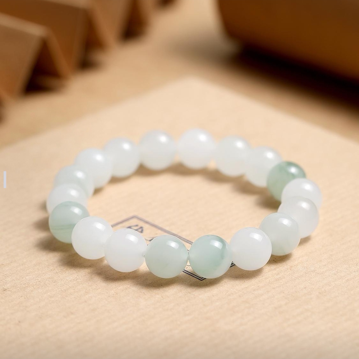 手串天山翠飘花手串卡10mm左右珠子（多样性发其一）