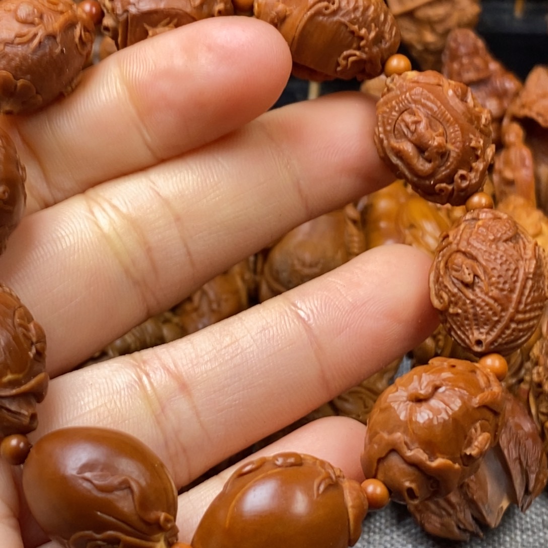 橄榄核手串/手链1.5-1.6铁核 八宝茶壶手串 把把壶