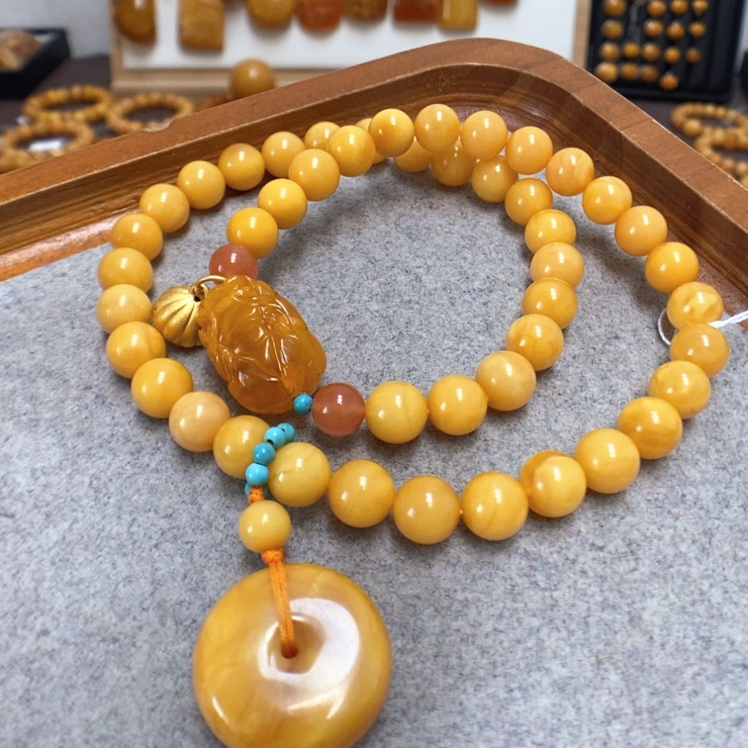 未镶嵌蜜蜡手串蜜蜡