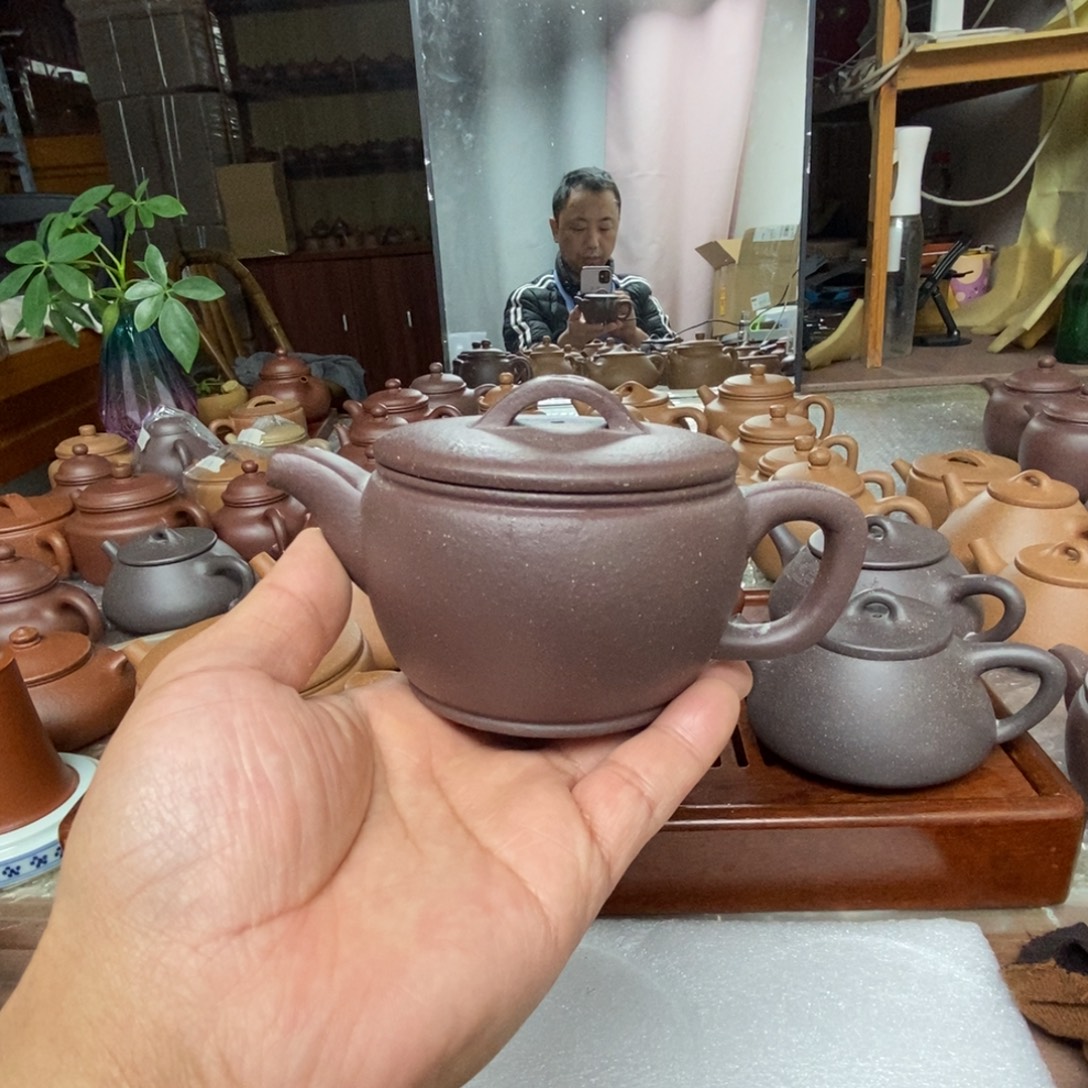 建***胖茶壶紫砂紫泥零添加汉瓦壶170 CC