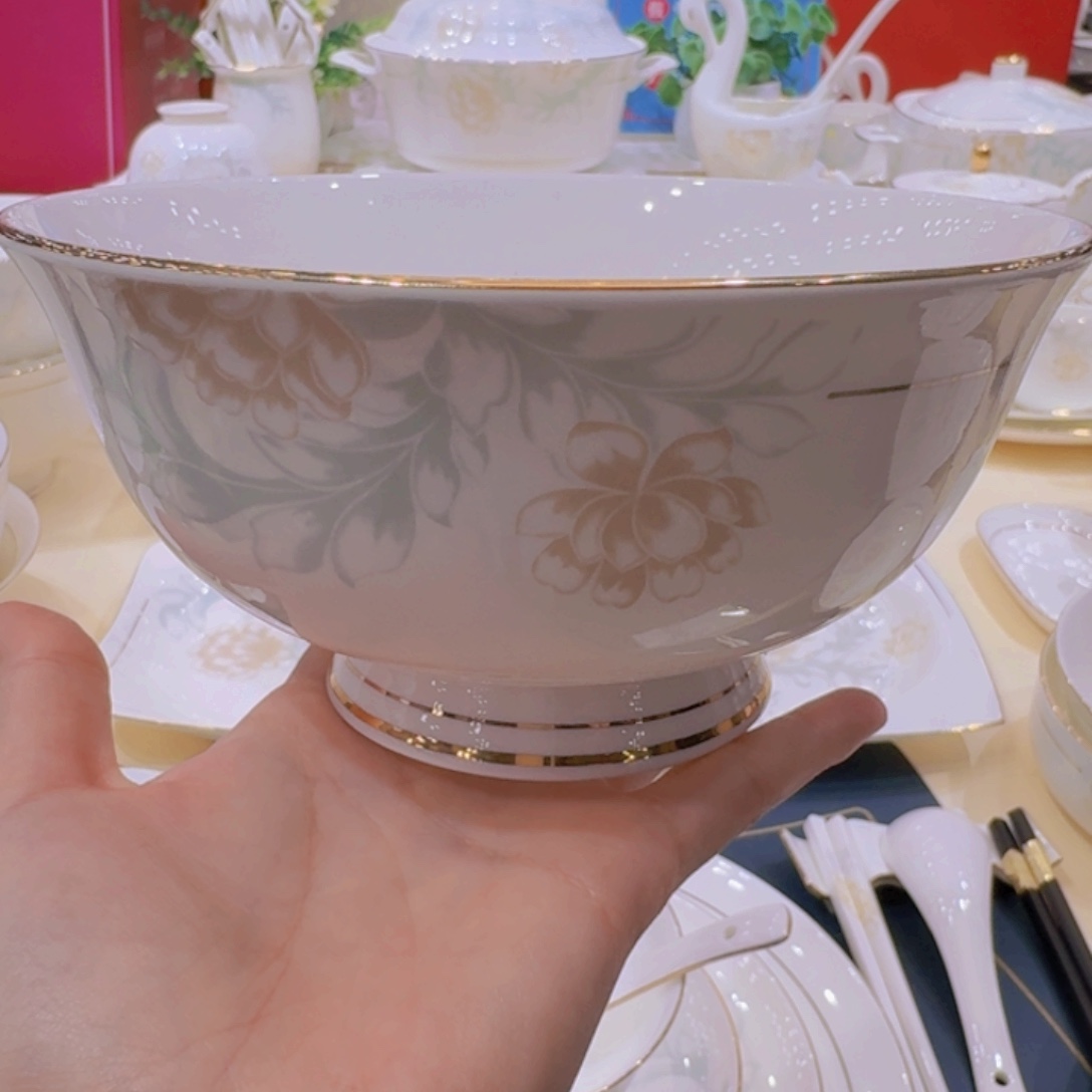 45%以上骨粉骨瓷景德镇描金清雅单买