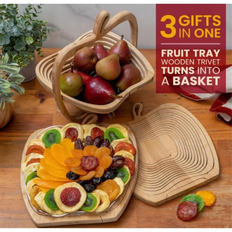 12美刀！这个折叠果盘让我家颜值与实用性直接拉满 三合一果盘