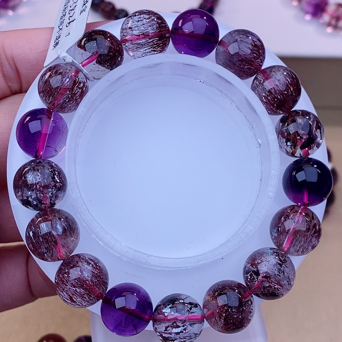 未镶嵌手串水晶黑加仑超七12+m