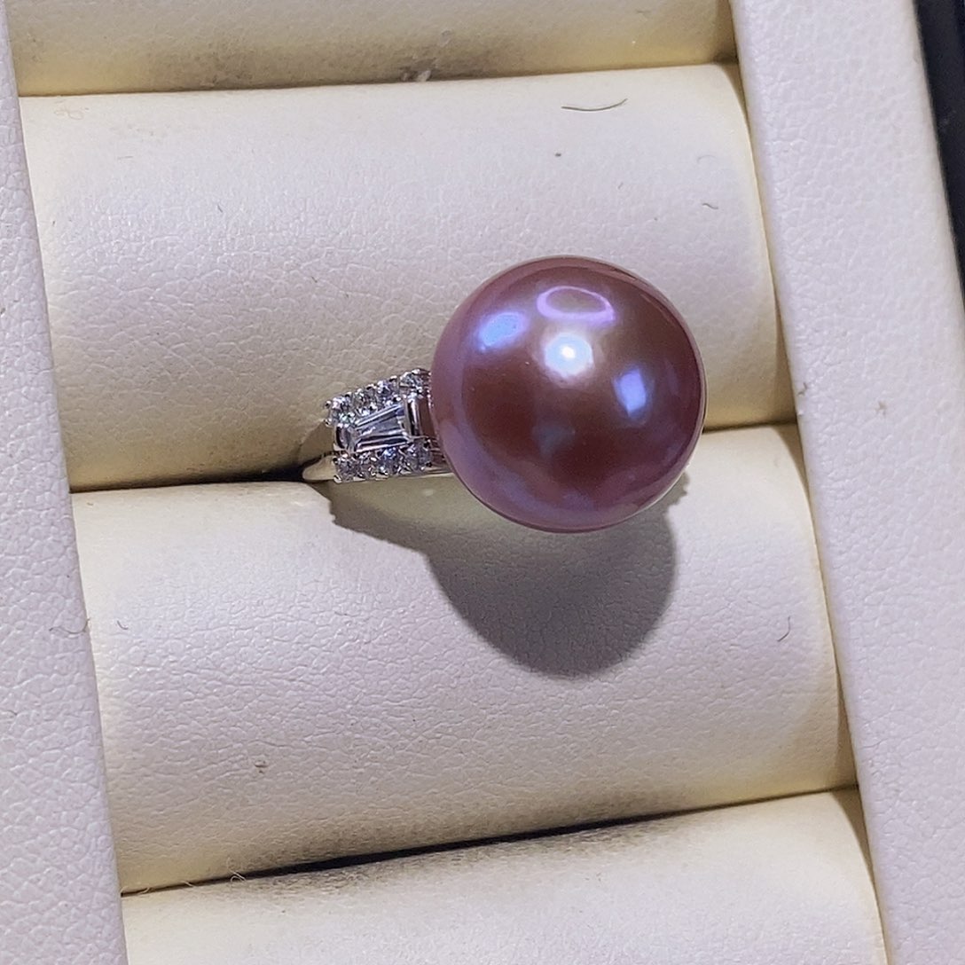 淡水珍珠戒指银S925镶嵌北**归