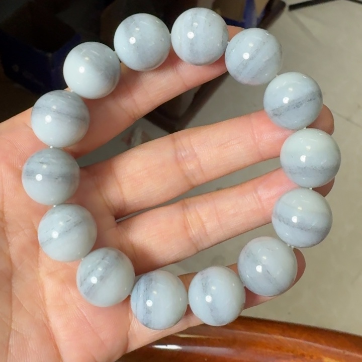 和田玉未镶嵌颈饰青花籽16一线天