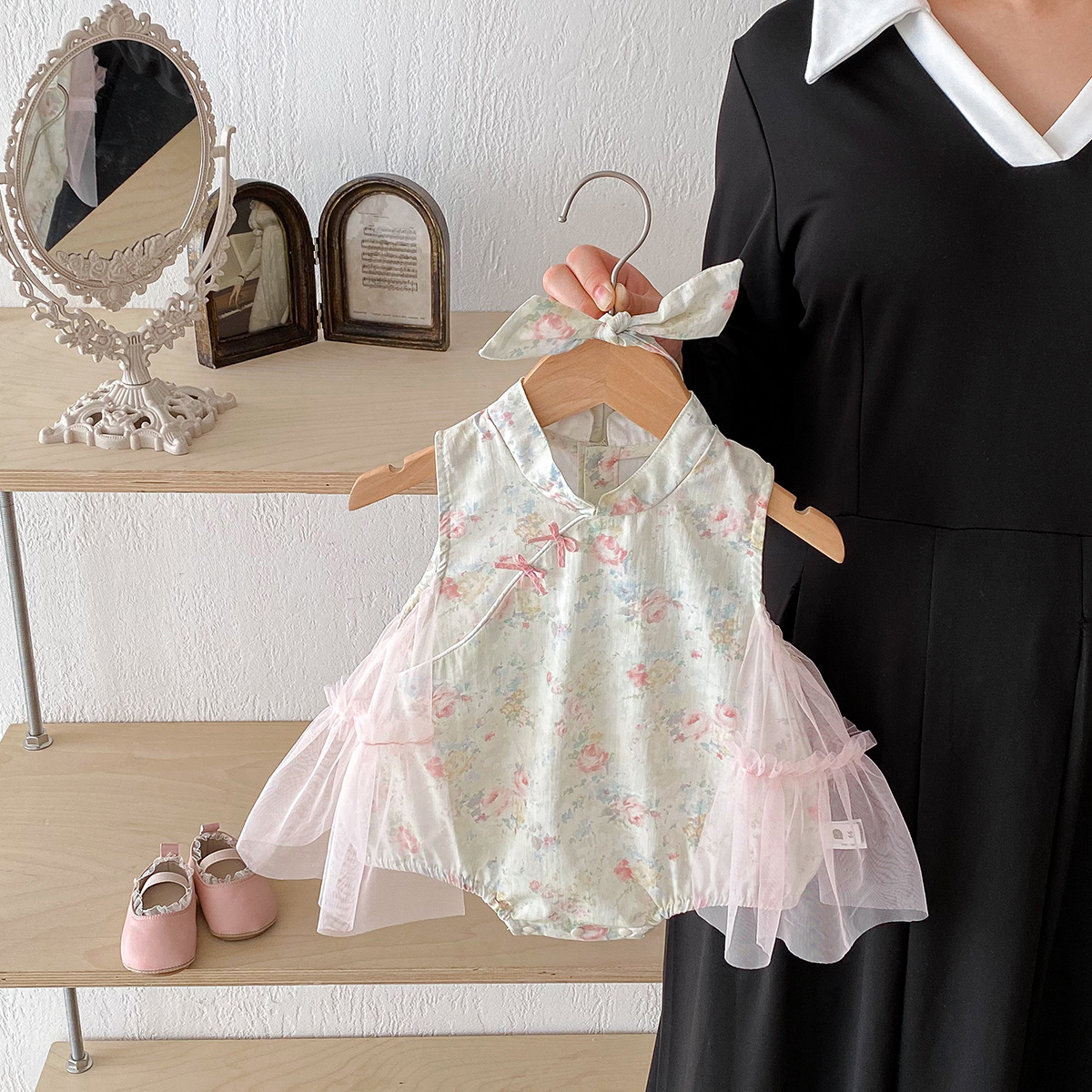 婴儿夏装衣服包屁衣薄款女宝宝连体衣满月百天新中式汉服哈衣夏季