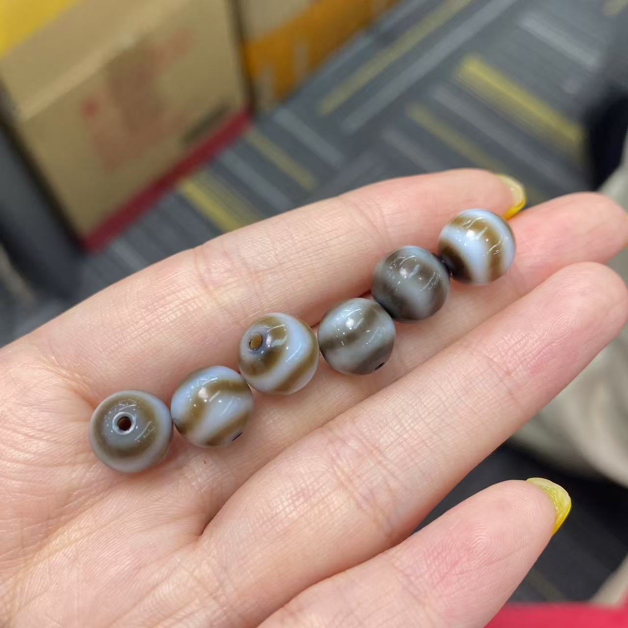 【小宝珠宝】3 T83966-玛瑙单珠-多样性发一件-9mm