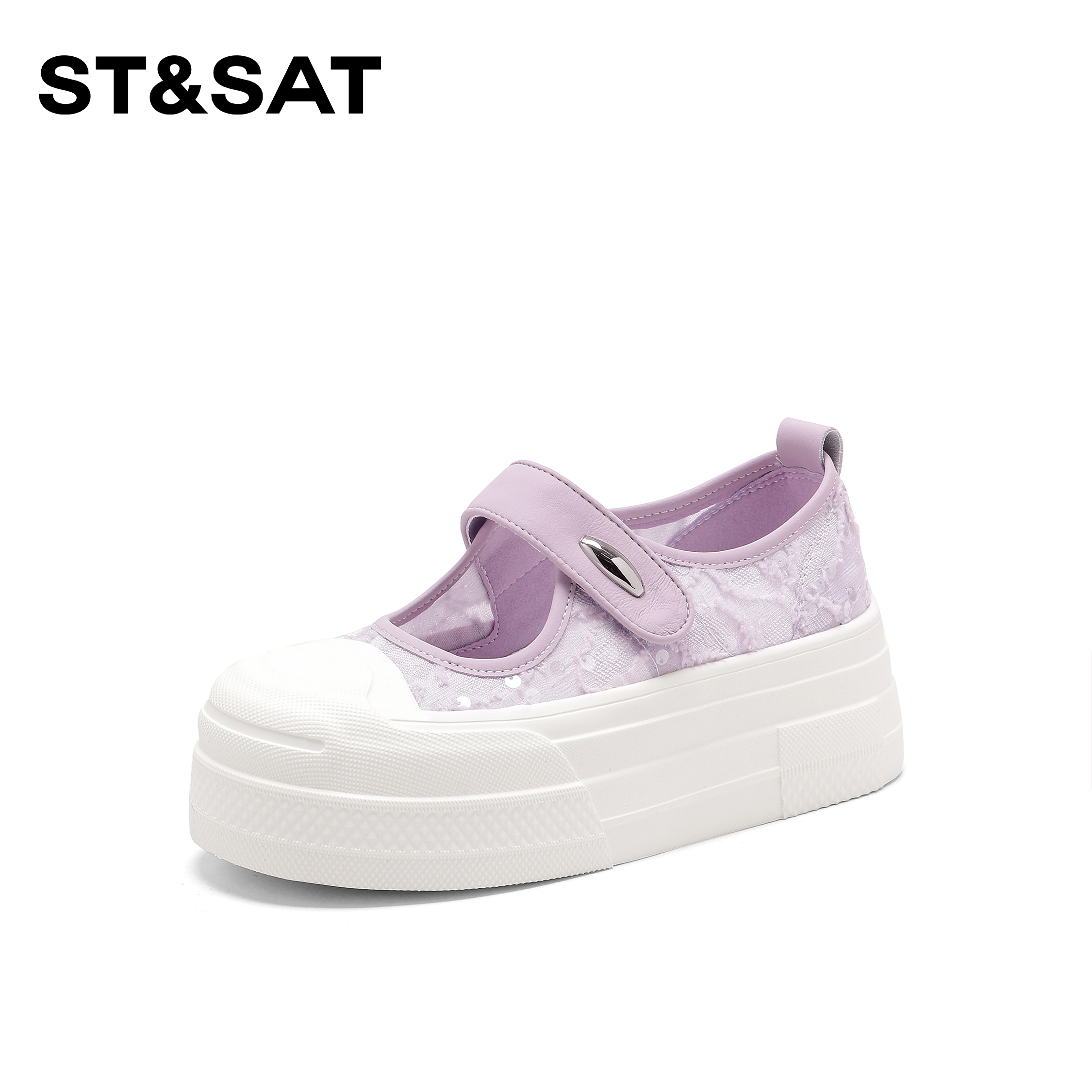 St&Sat/星期六时尚百搭厚底休闲鞋2025新款透气潮流玛丽珍鞋增高