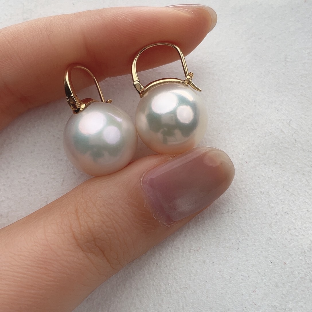 淡水珍珠耳饰18K金镶嵌