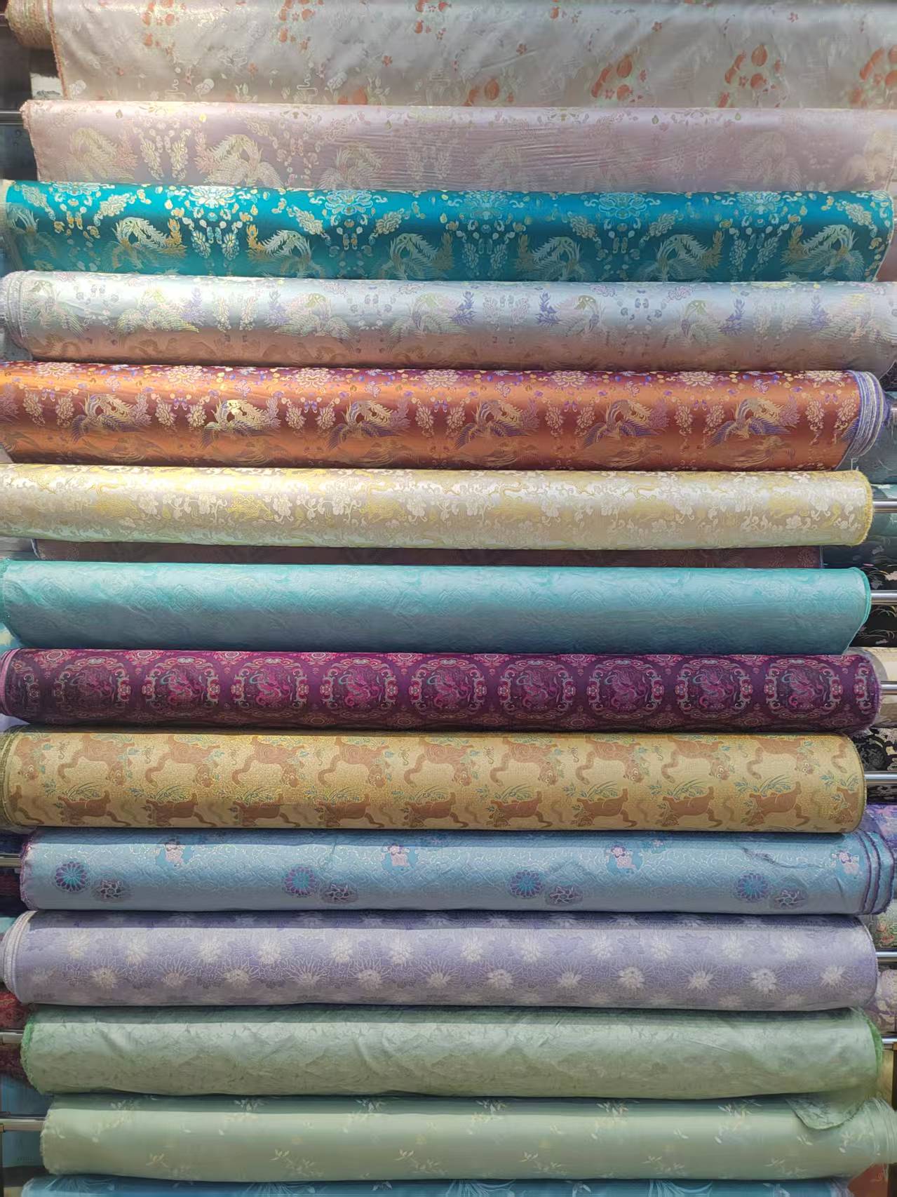 新中式国风桑蚕丝宋锦面料裁剪no支持退换【定制一物一拍】