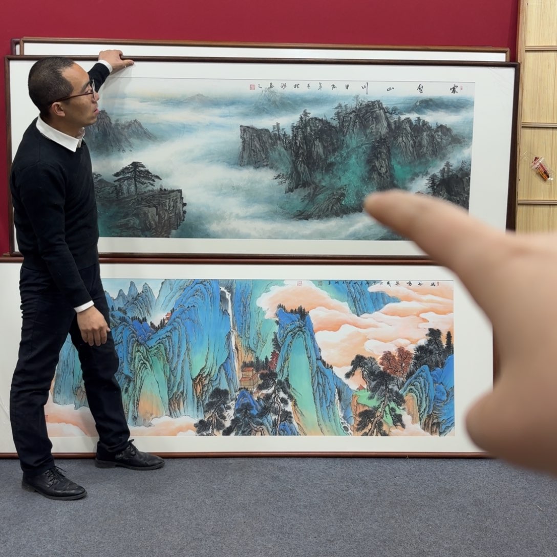 国画带框绘画210/80尺寸