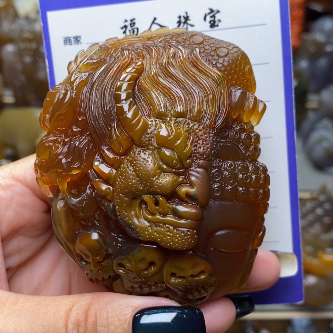 玛瑙/玉髓把件未镶嵌琳*