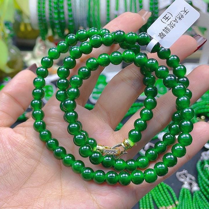 翡翠颈饰未镶嵌圆珠项链7