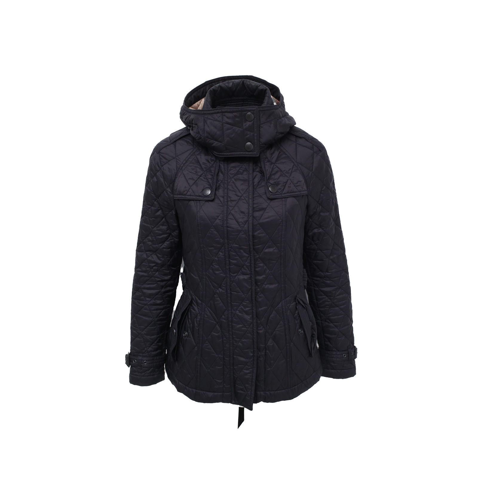 95新 BURBERRY/博柏利 【lu】 黑色 尼龙 锦纶 棉服 /P215563444