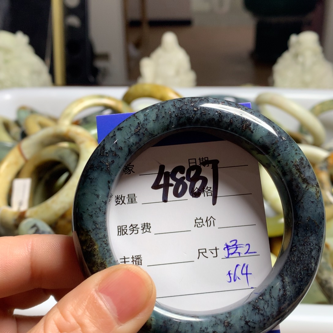 蛇纹石玉手镯未镶嵌4887