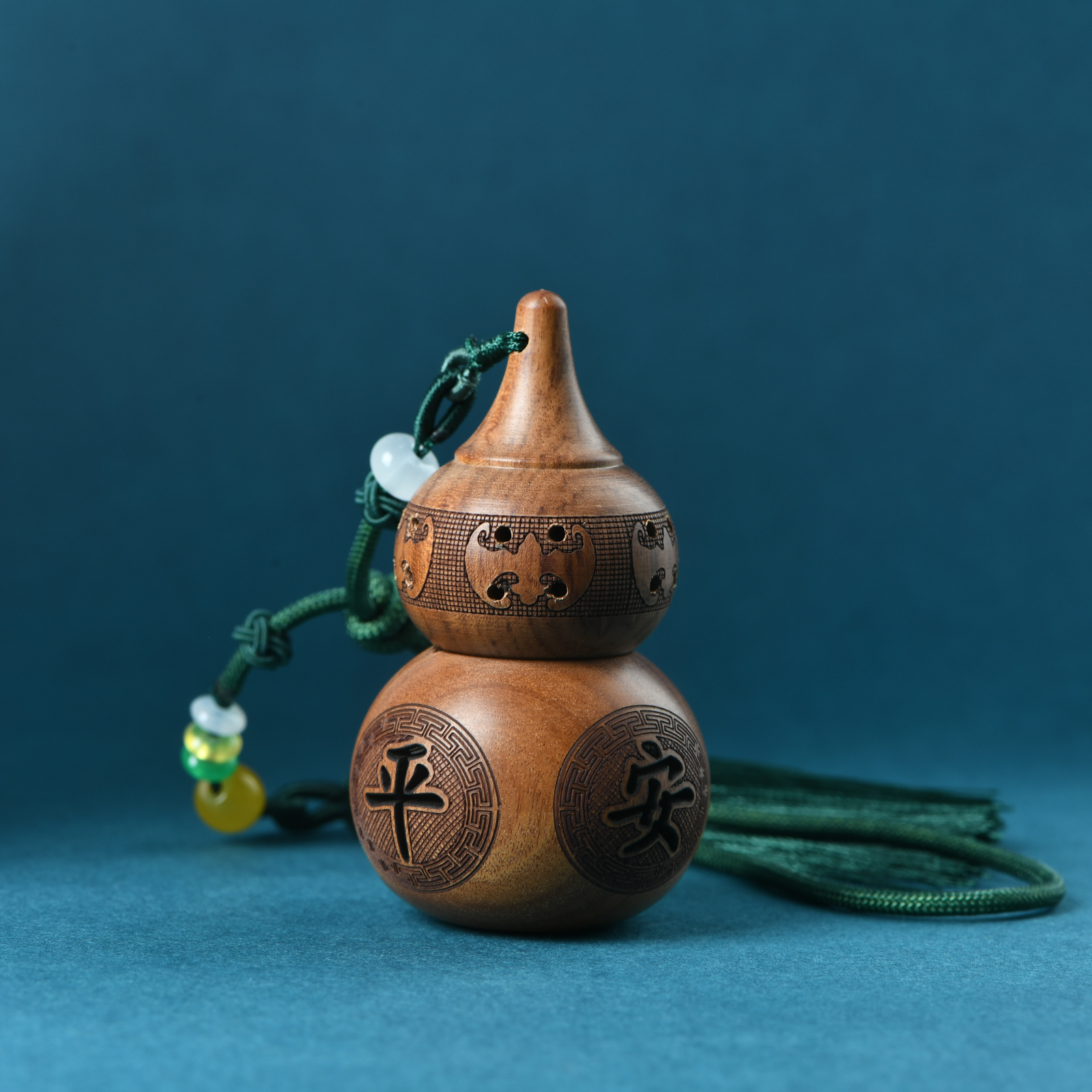 缅甸花梨精雕镂空五福平安葫芦香囊挂饰+古法通窍蜜丸香丸20颗