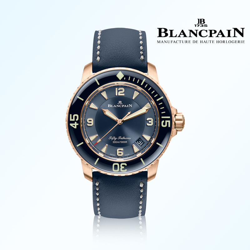 99新 Blancpain 宝珀/特价表/五十噚5015蓝金运动款/表径45mm手表