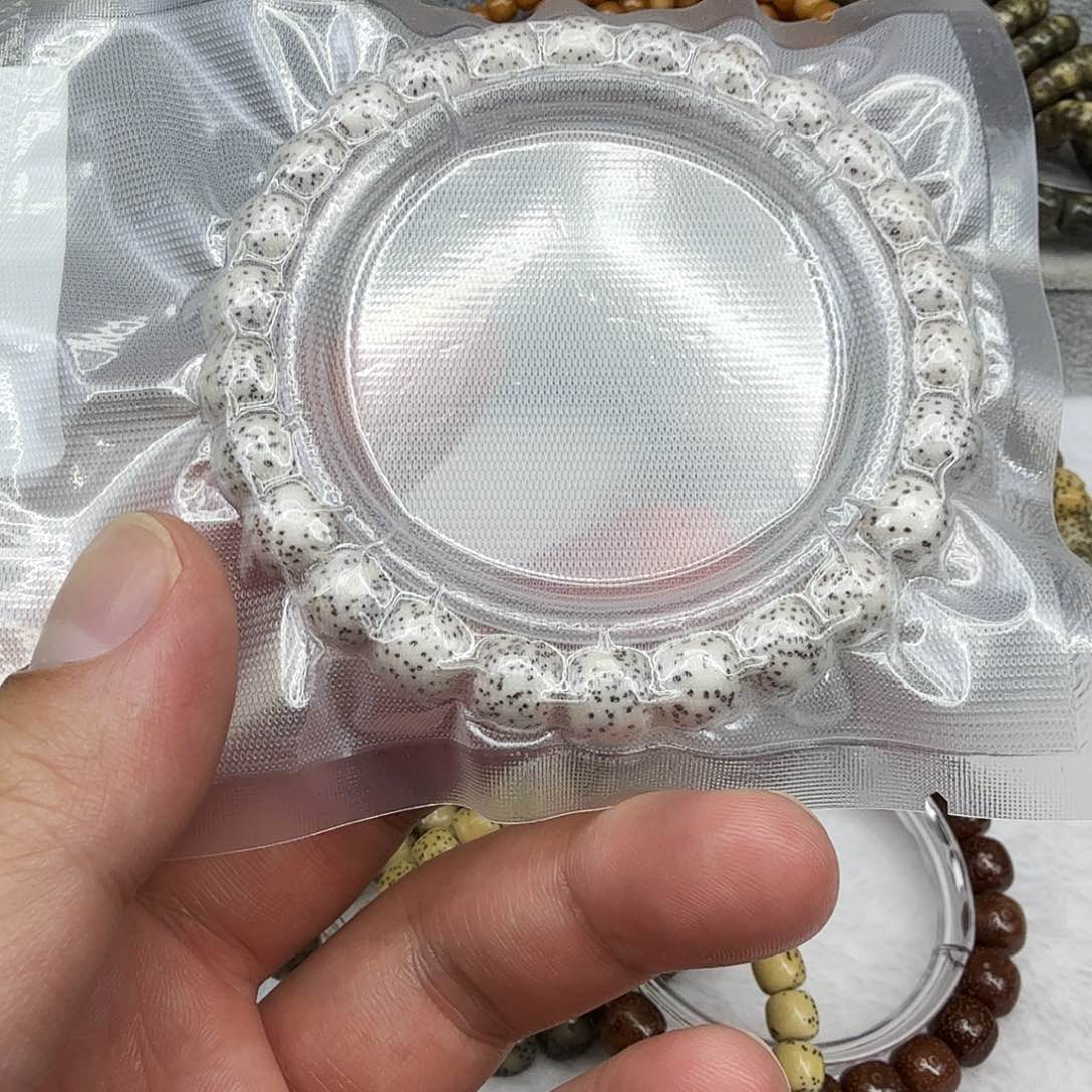 星月菩提手串62入门原脂白星月菩提单圈0.9