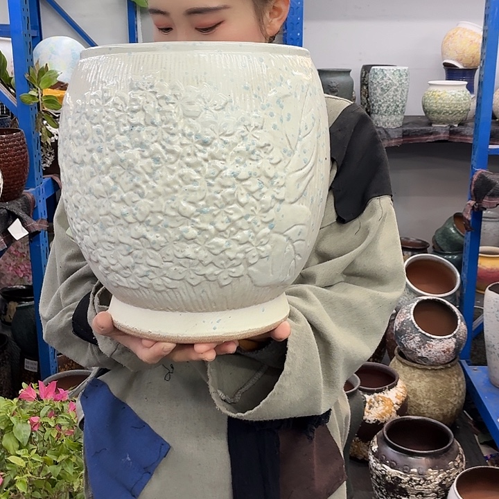 21×27 -粗陶花盆有孔-买买买