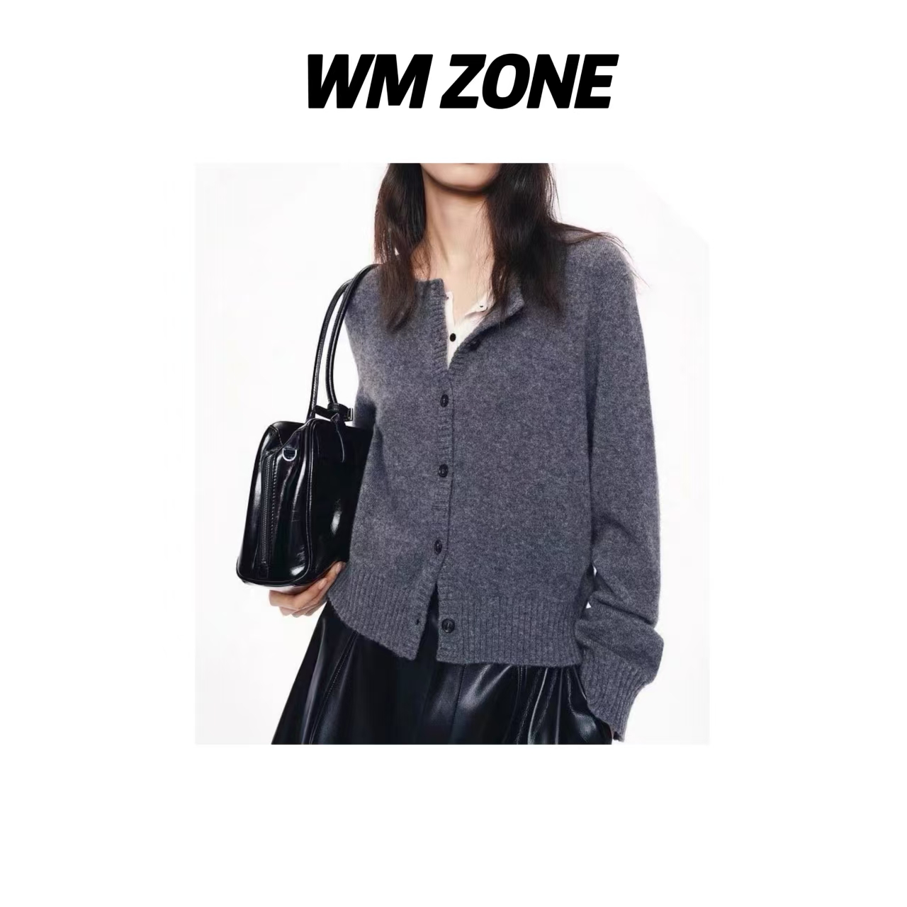 WM  3-7- 3941 250901 高级感简法羊毛羊绒针织开衫