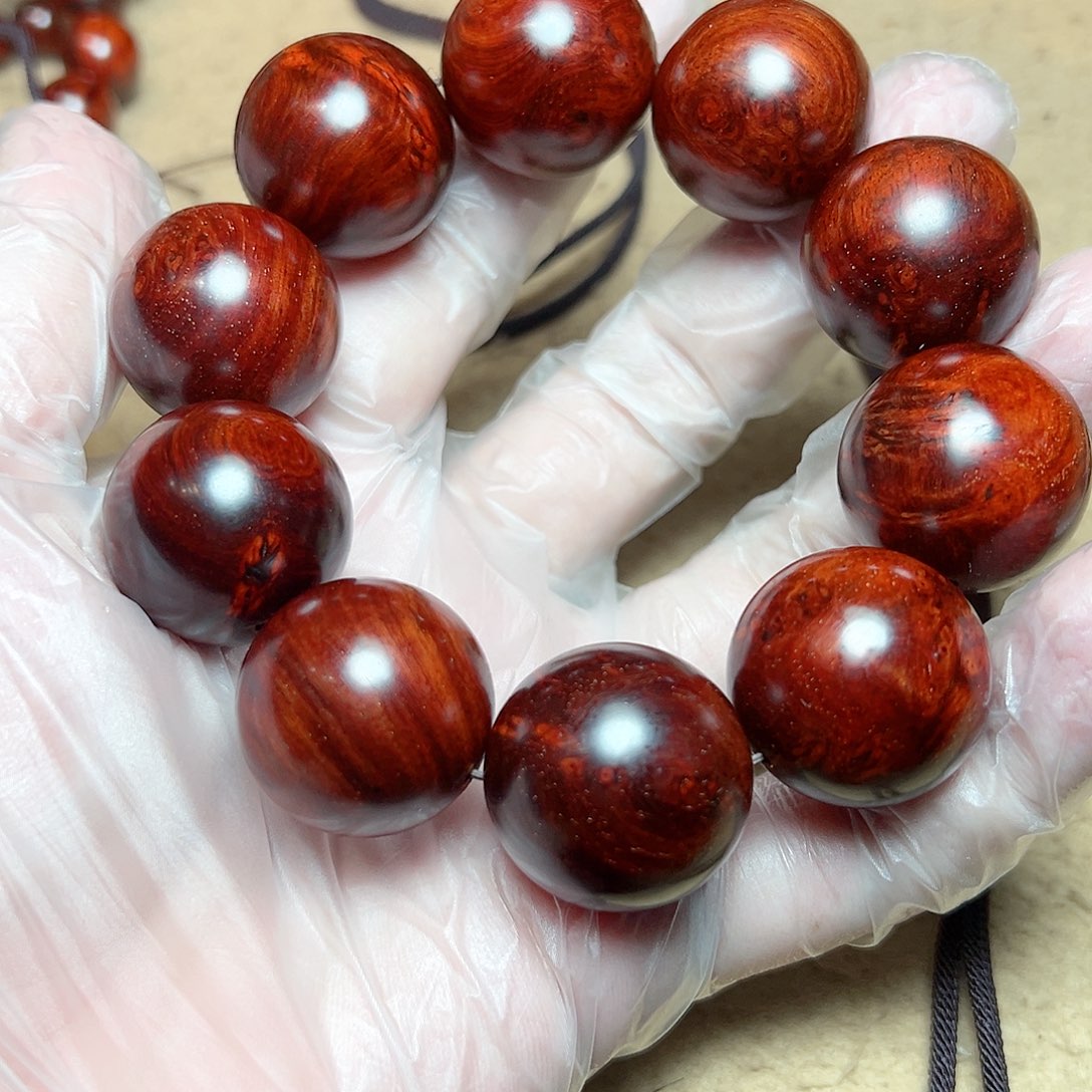 天***律小叶紫檀手串/手链2.5瘤疤螺旋金星