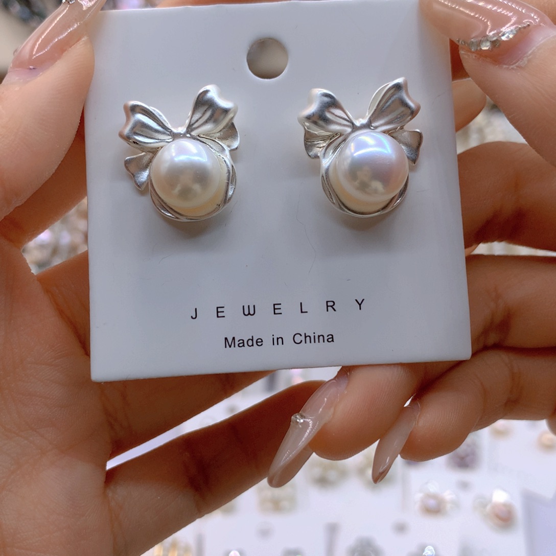 淡水珍珠耳饰银S925镶嵌