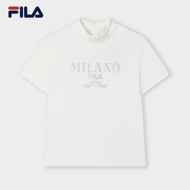 FILA斐乐正品女装夏季T恤休闲印花圆领简约运动F11W515102F