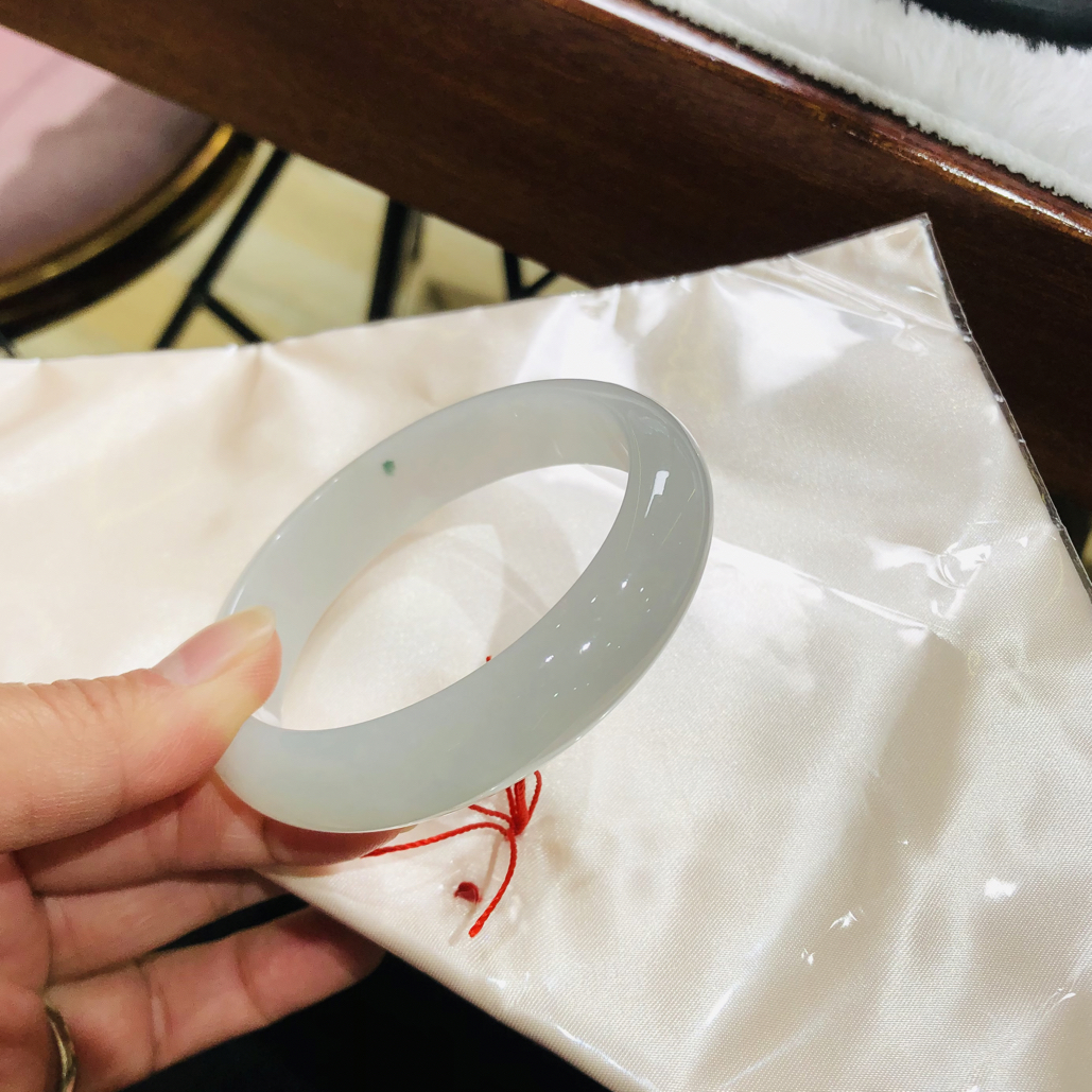 翡翠手镯白月光57.6完美