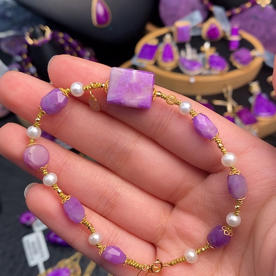 苏纪石（舒俱来）手链18K金镶嵌