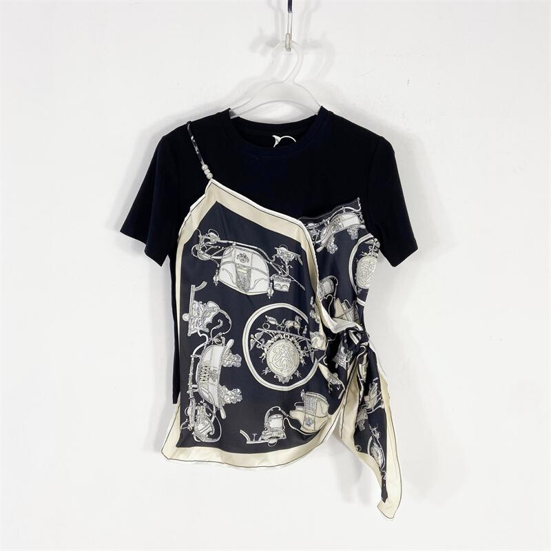 【77衣橱】KD2310精品女装上衣短袖T恤气质轻奢【红人上新】