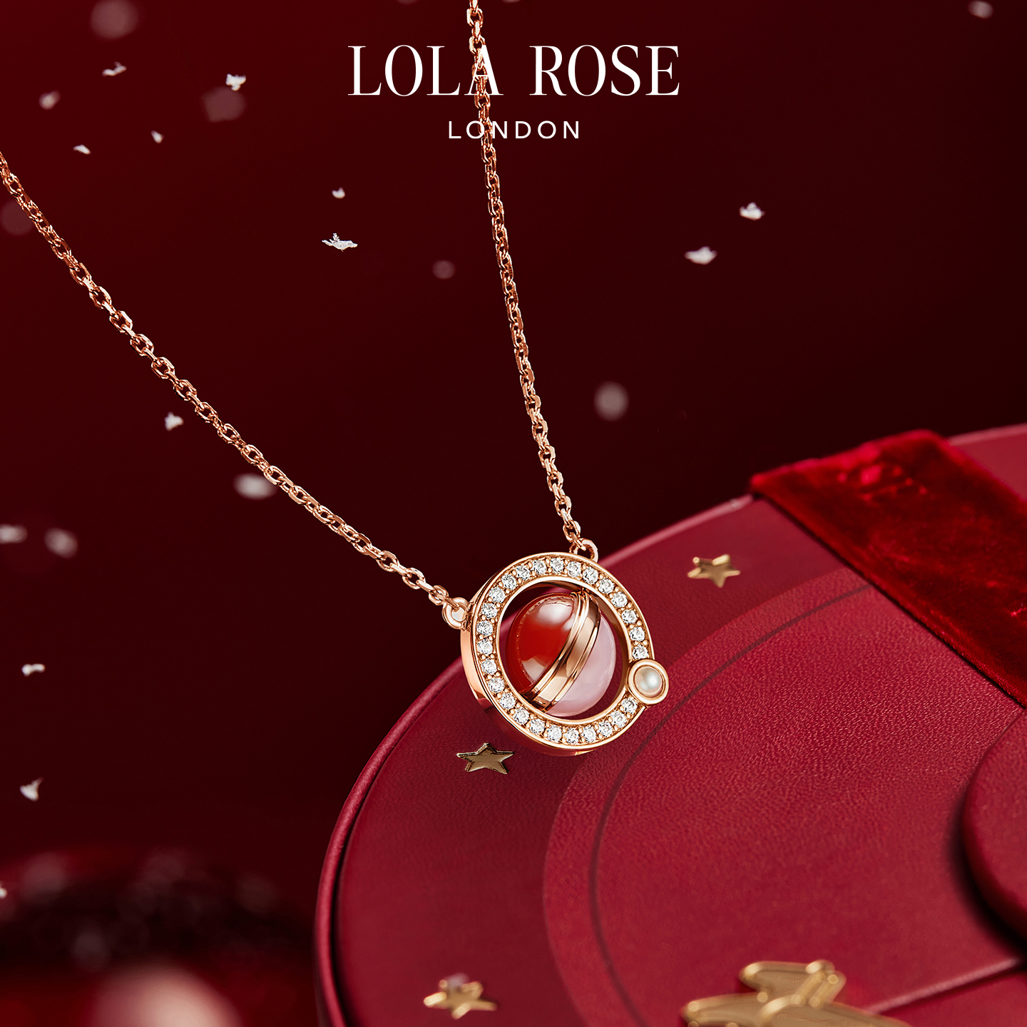 【圣诞新品】Lola Rose罗拉玫瑰日心说红色星球项链翻转款女臻选-