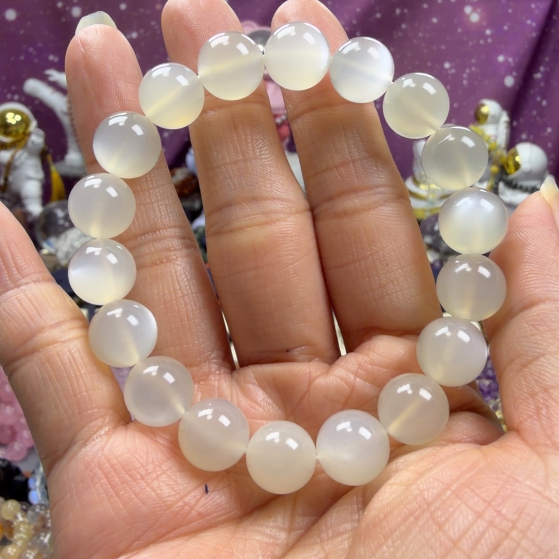 长石未镶嵌手串白光月光石手串