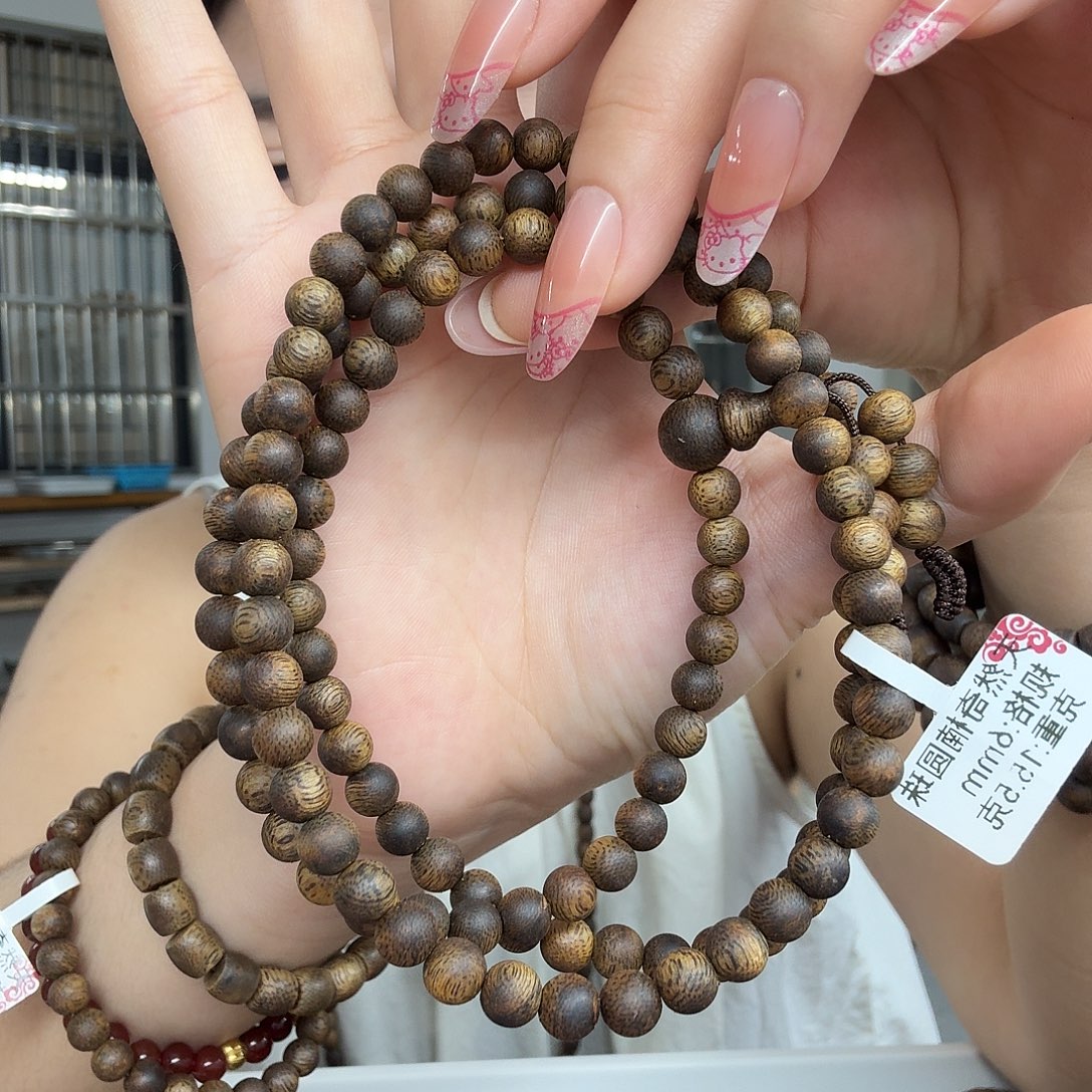 沉香手串6mm多圈绿奇楠15g高油脂