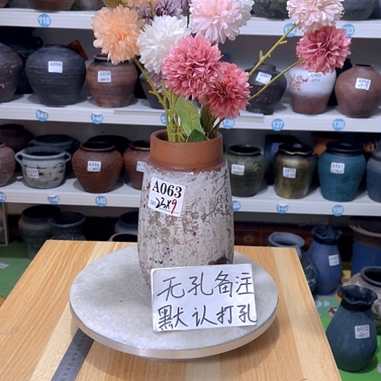 红陶手工制作工艺花盆