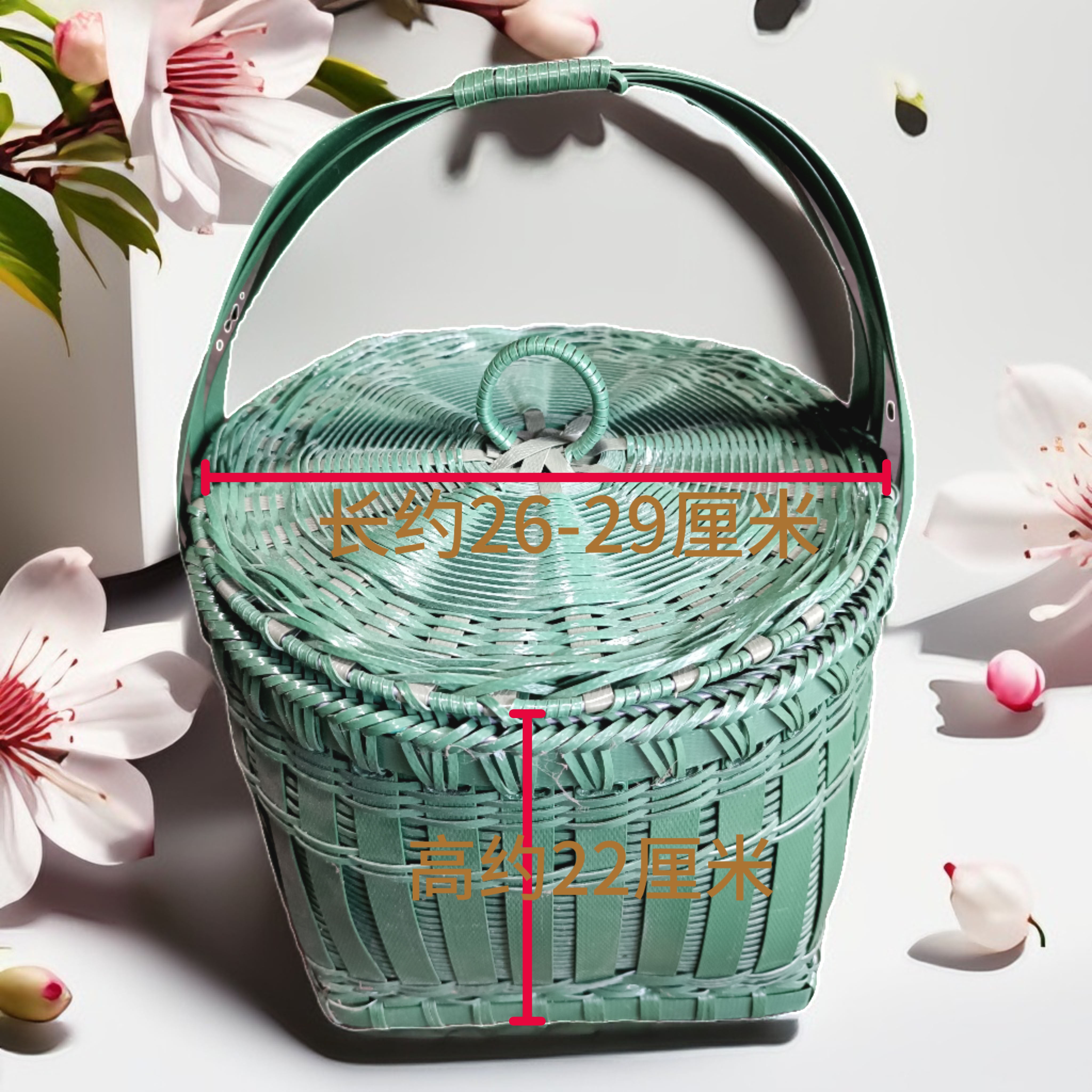 纯手工编织塑钢带复古鸡蛋筐篮子镂空菜篮手提篮透气家网兜收纳筐